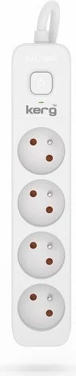 Razdelilnik napajanja z vklopnim stikalom, 4 vtičnice, 1,5 m, 10 A KERG