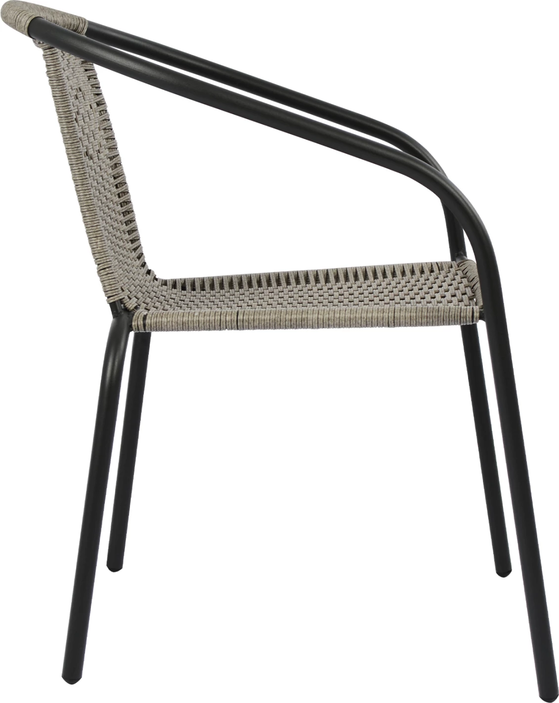 Naslanjač Camel FH5015.01 sivo kovinski s pletenjem 48x48-53x72 cm