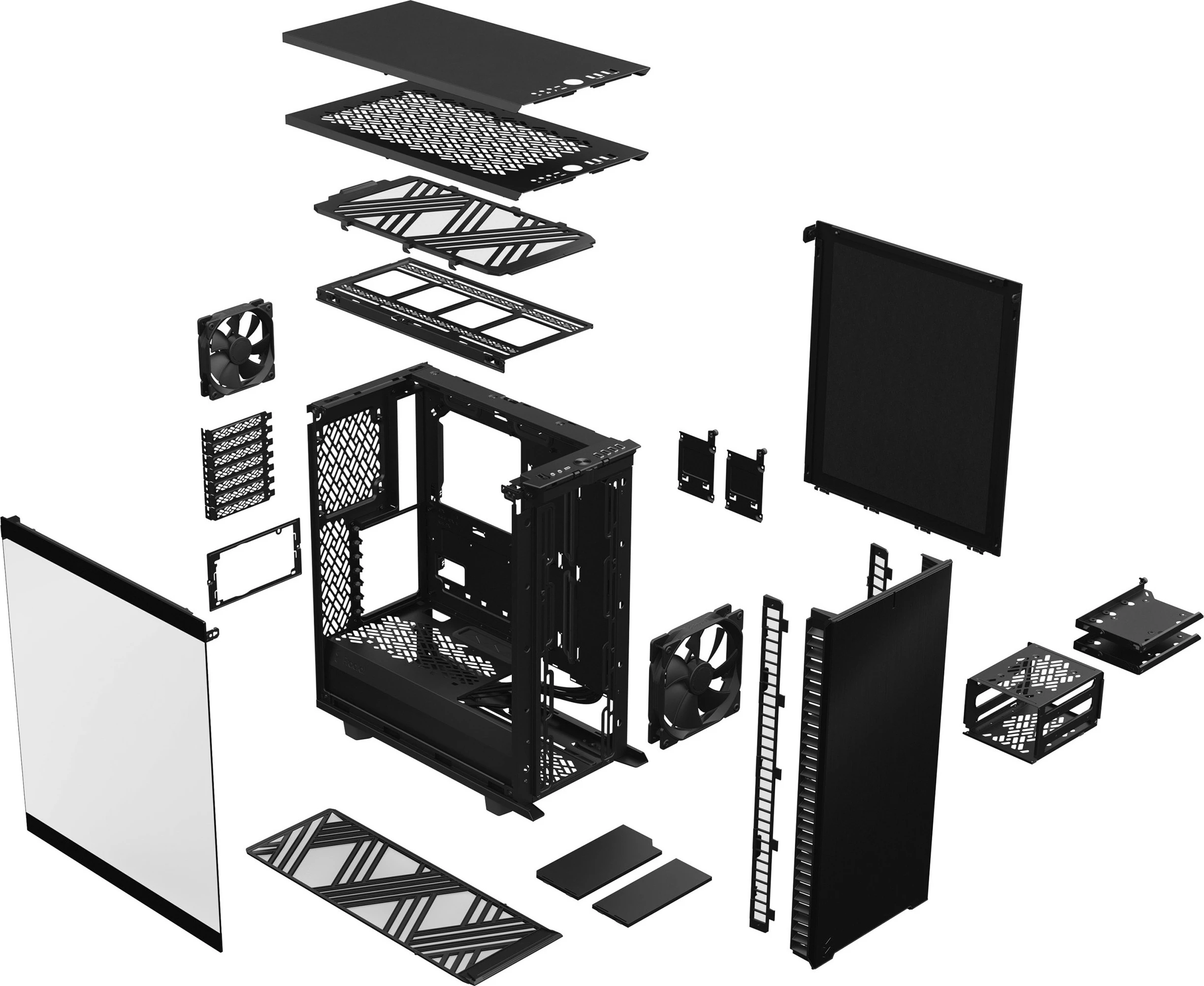 Kompakt ohišje Fractal Design Define 7 Compact, Midi Tower, ATX, micro ATX, Micro-ITX, črno