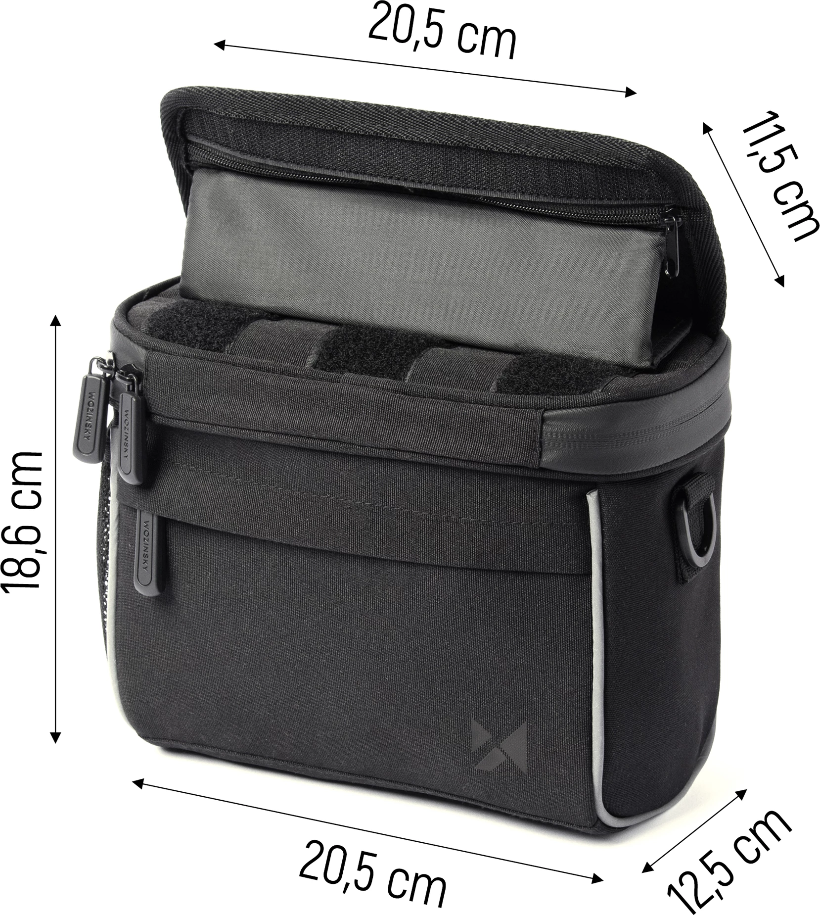 Torba za krmilo/ramenska torba za kolo Wozinsky WBHBB-01, 4 L, črna