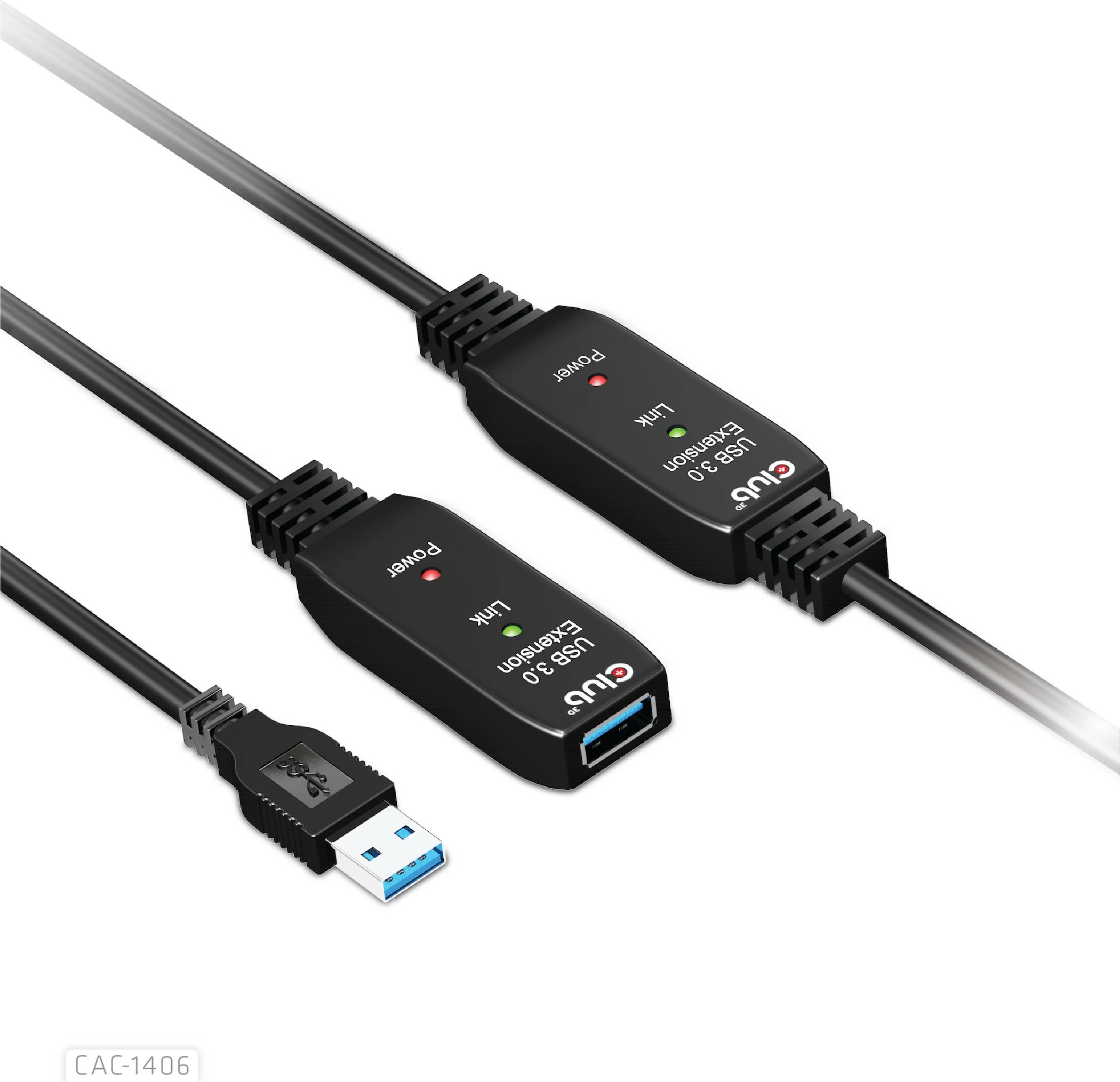 Podaljšek USB 15 m, USB 3.2 Club3D, črn