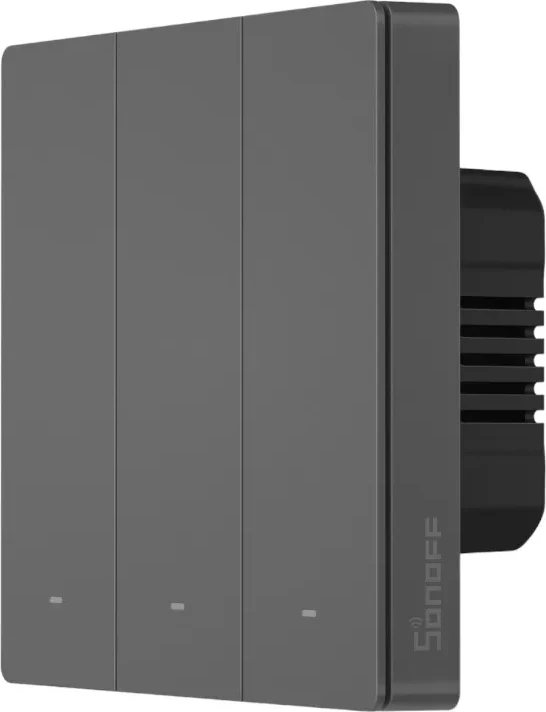 Pametni stenski stikalnik Sonoff M5 3C, 3-kanalen, WiFi, siv