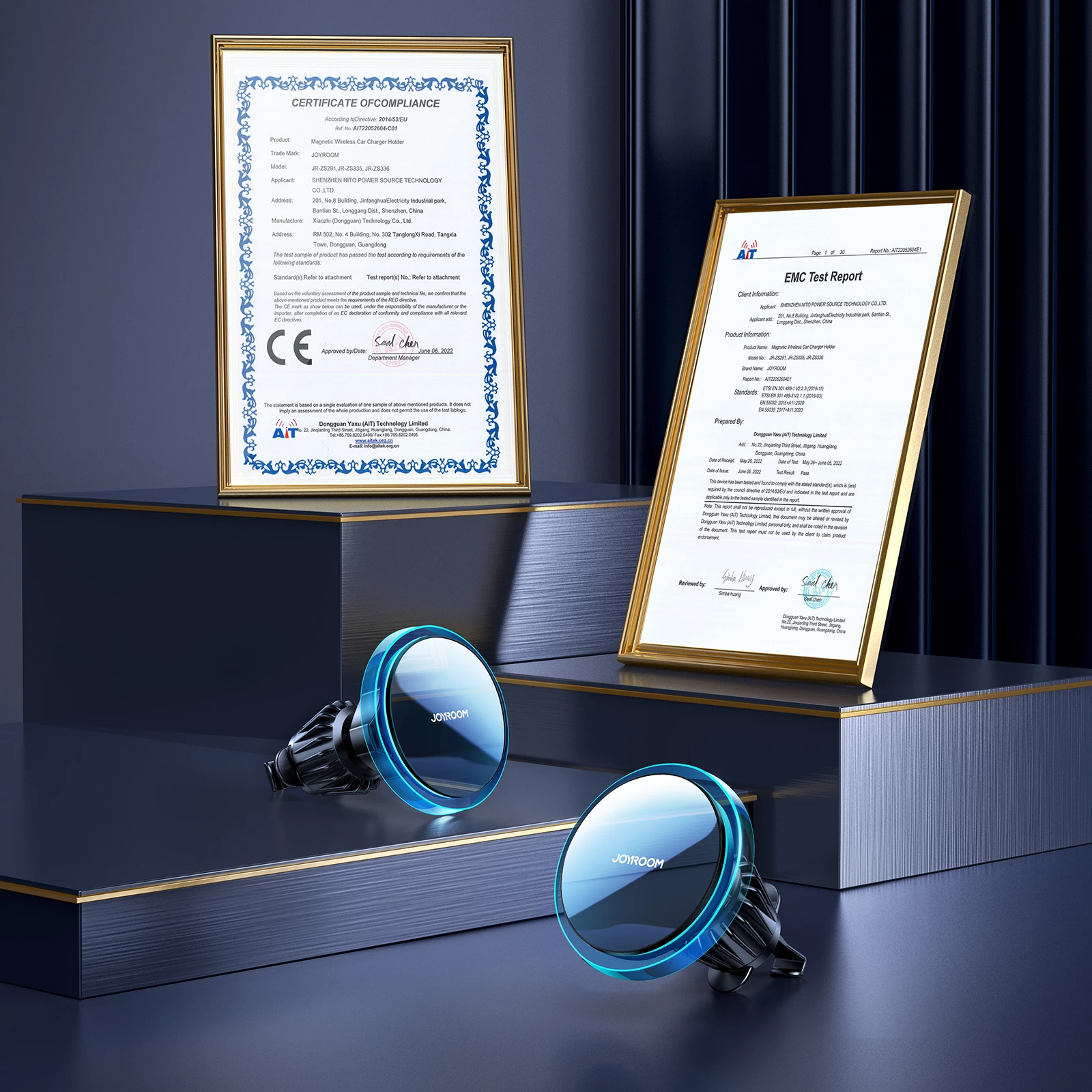 Avtomobilski nosilec z brezžičnim polnjenjem 15W (MagSafe), Joyroom JR-ZS291, za zračni rešetko, 360° vrtenje, s kablom USB-A na USB-C, srebrn