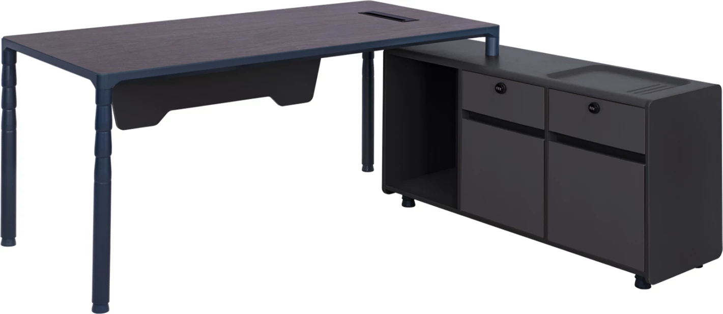 Profesionalna pisalna miza desni kot FH2109R v sivi in wenge barvi 183x160x76cm