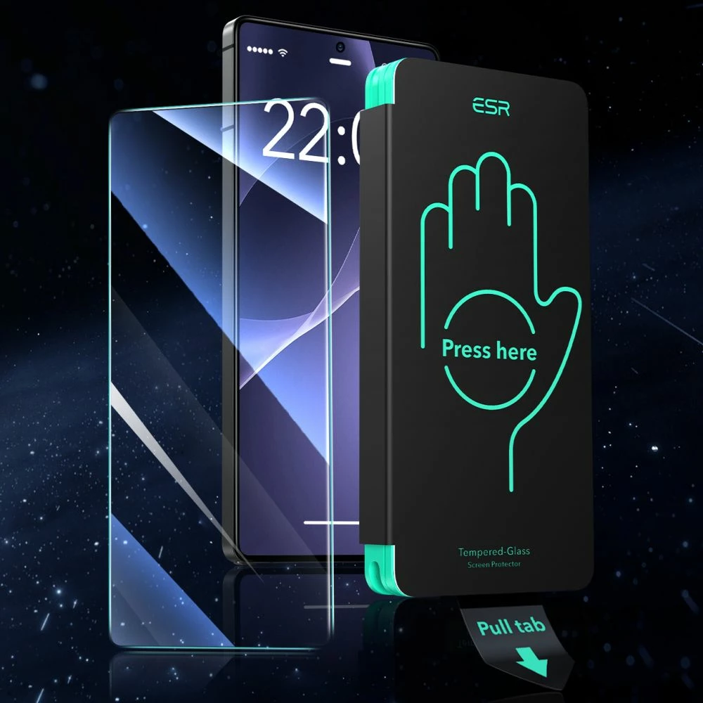 Kaljeno zaščitno steklo za zaslon ESR, Samsung Galaxy S25 Ultra, 2 kosa, prozorno