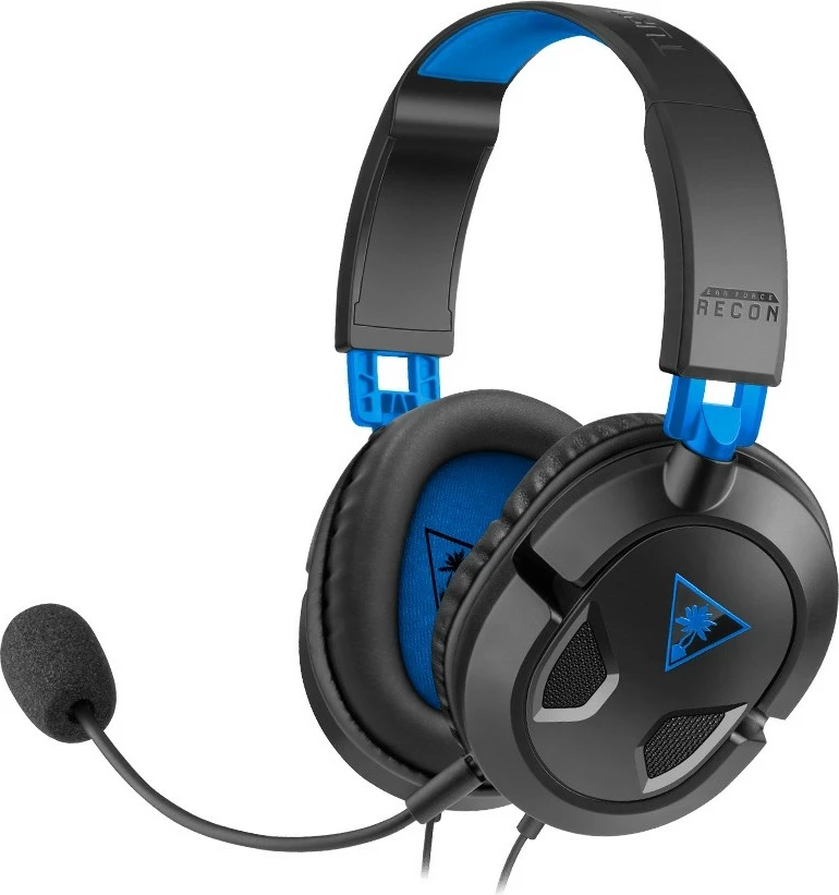 Gaming slušalke Recon 50, Turtle Beach, s kablom, PS4/PS5, črno/modre