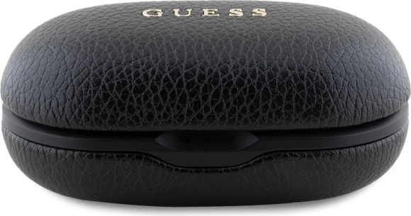 Brezžične slušalke z dokom in power bank Guess GUTWSPGTSPSK TWS, Bluetooth 5.3, eko usnje, črne