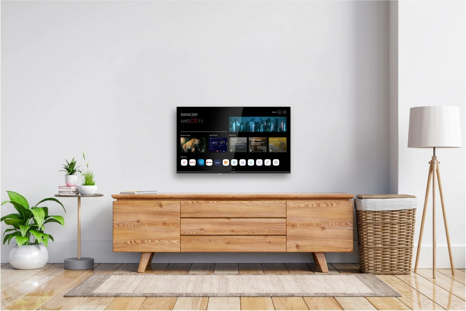 Pametni televizor 32 inč, Sencor SLE 32S830WB, webOS LG, Wi‑Fi, Bluetooth, HD Ready, črn