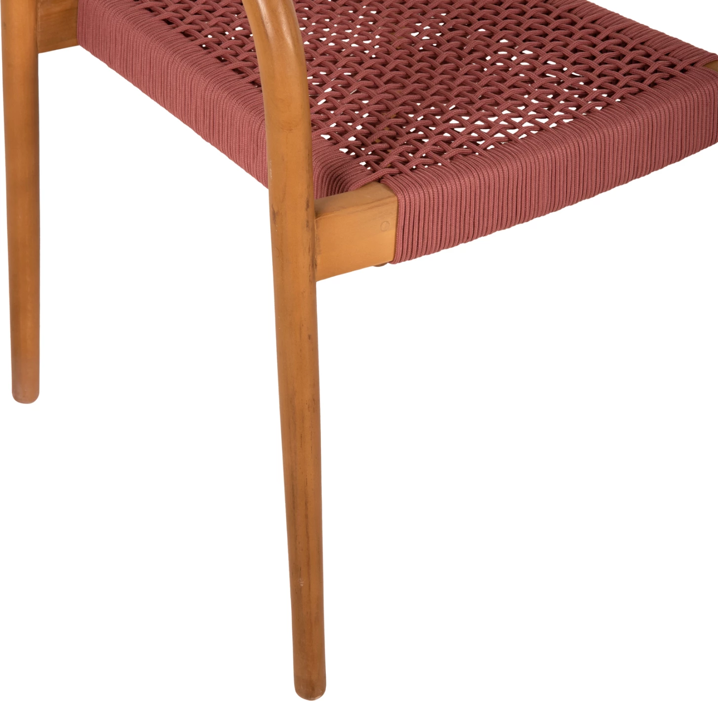 Fotelj OSLO FH9636.06 iz tikovine v naravni barvi in roza vrvi 55x54x80Hcm