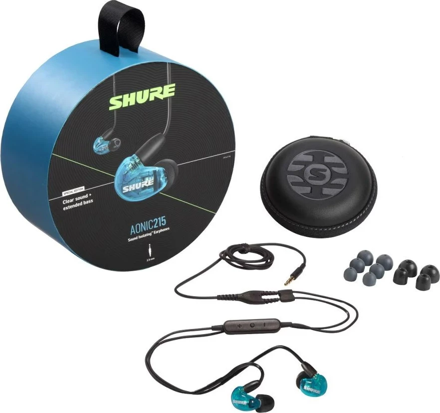 In-ear slušalke Shure AONIC 215, kabel 3,5 mm, modre