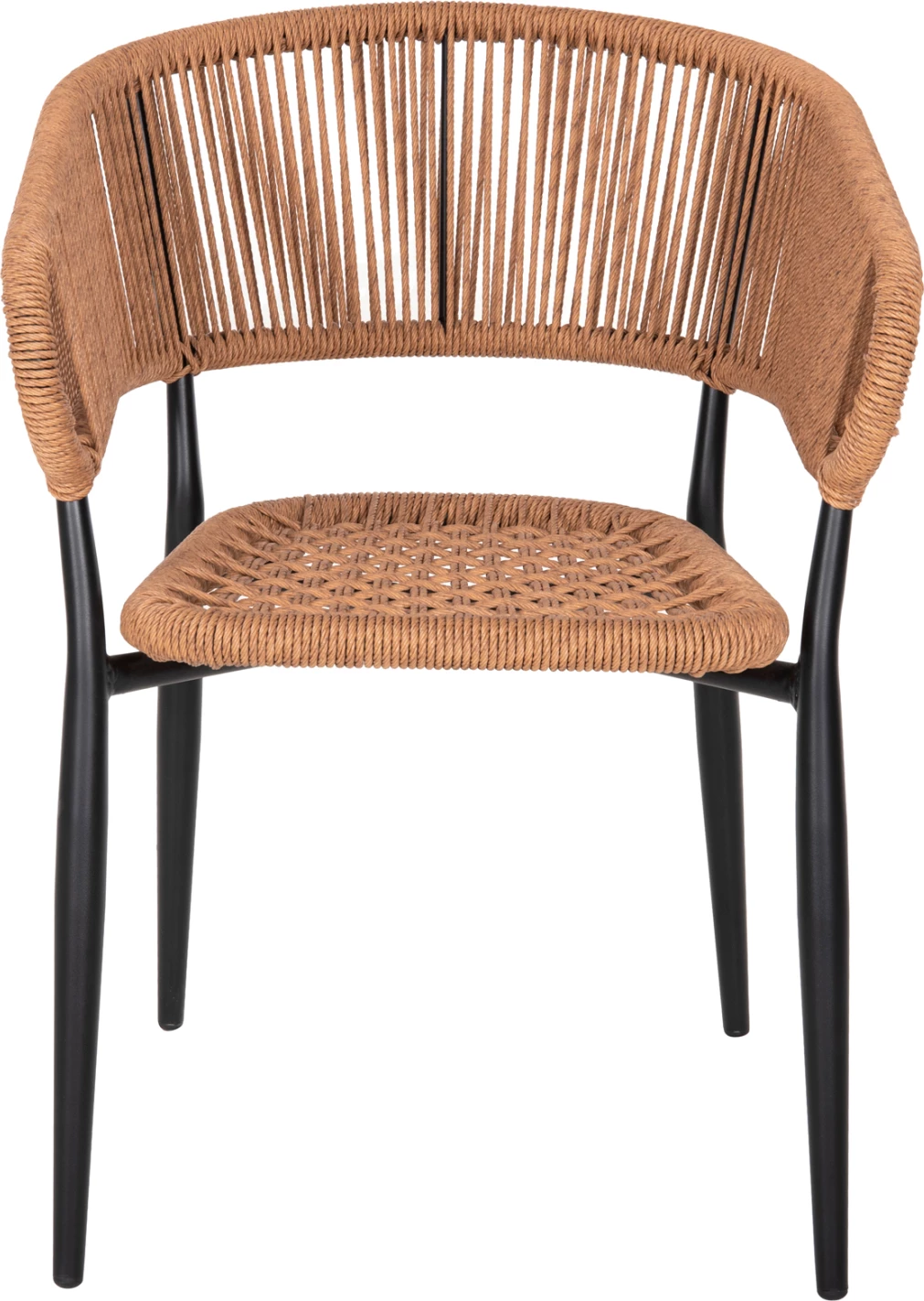 Aluminijasti naslanjač EULO FH5783.13 črno-sintetični ratan bež 55,5x63,5x78Hcm