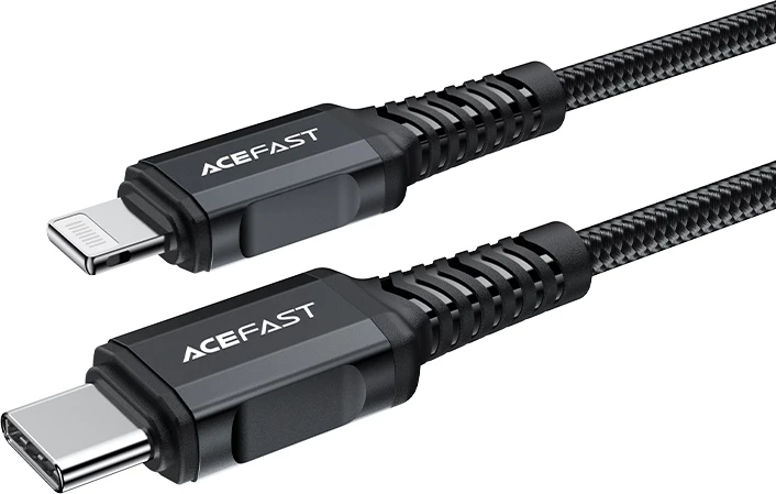 Kabel USB-C na Lightning, Acefast C4-01, 1,8 m, 30W, črn