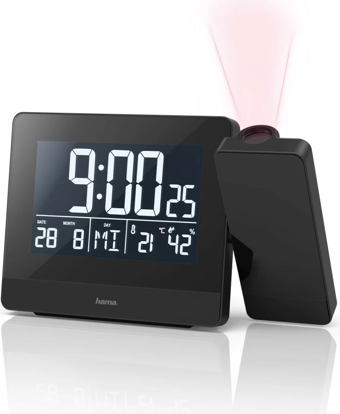 Digitalna budilka s projektorjem Hama Plus Charge, črna