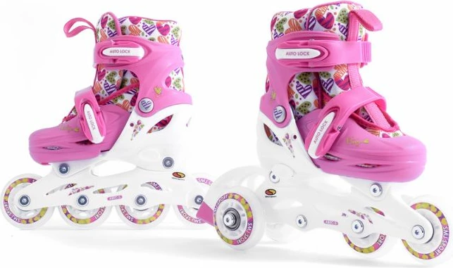 Otroški rolarji SMJ, beli in roza