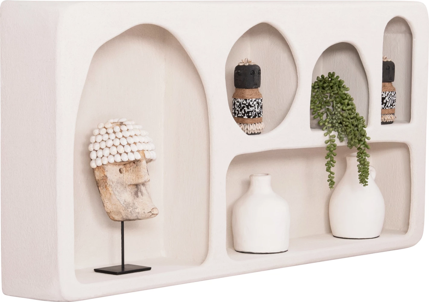 Stenska polica serije Santorini FH18063.01 MDF v barvi off-white 120x18x60Hcm