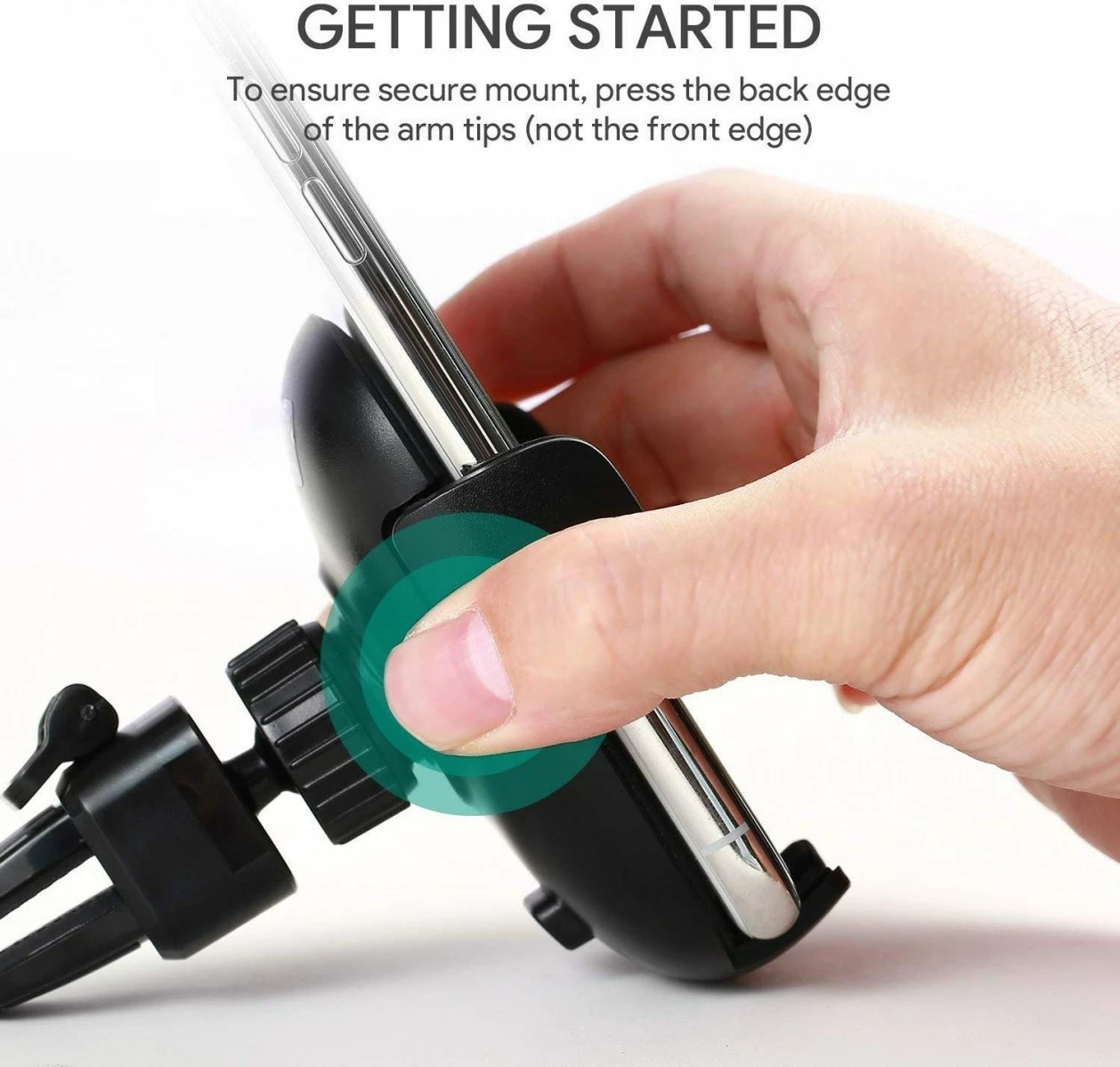 Univerzalni nosilec za avto za zračnik, vrtljiv 360°, črn, AUKEY HD-C48