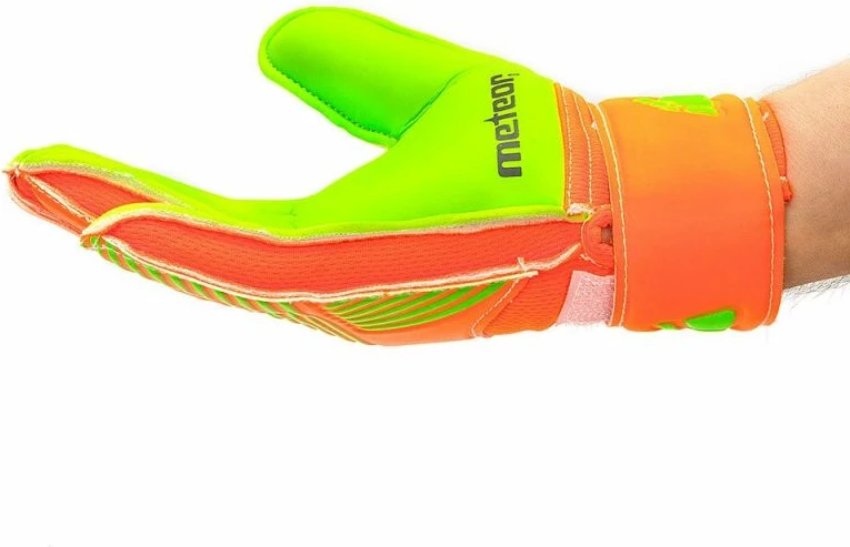 Rokavice za vratarja Meteor, moške in otroške, zelena in oranžna