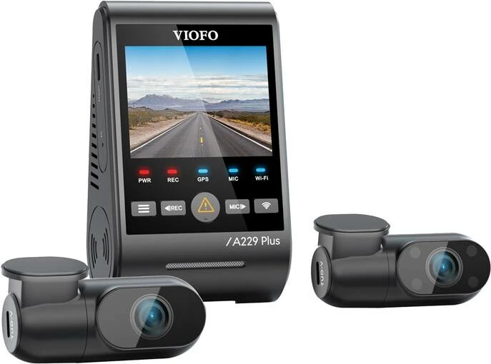Avto snemalnik s 3 kamerami, 2K + 2K + 1080p, WiFi, GPS, črn — Viofo A229 Plus