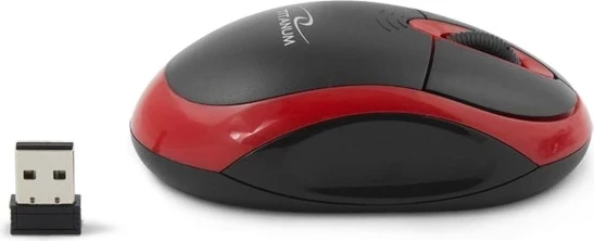 3D miška Titanium TM116E, črno/rdeča