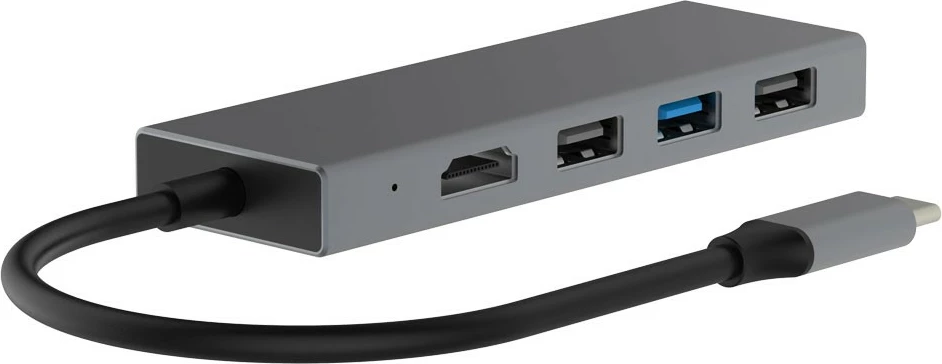 HUB adapter USB-C 7-v-1, HDMI, USB 3.0/2.0, SD/TF, grafit TB