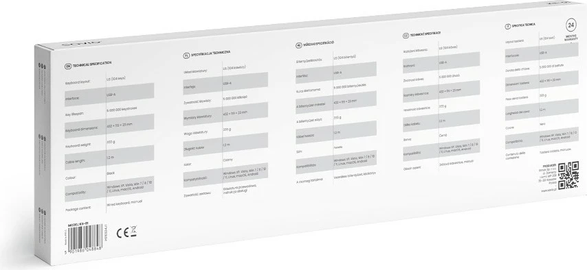 Žična tipkovnica Savio KB-01, USB, črna