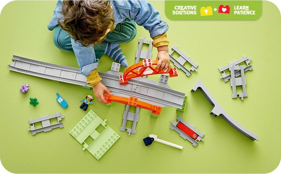 Gradbeni komplet z železniškim mostom in progami, 42 kosi, večbarven, LEGO DUPLO 10426