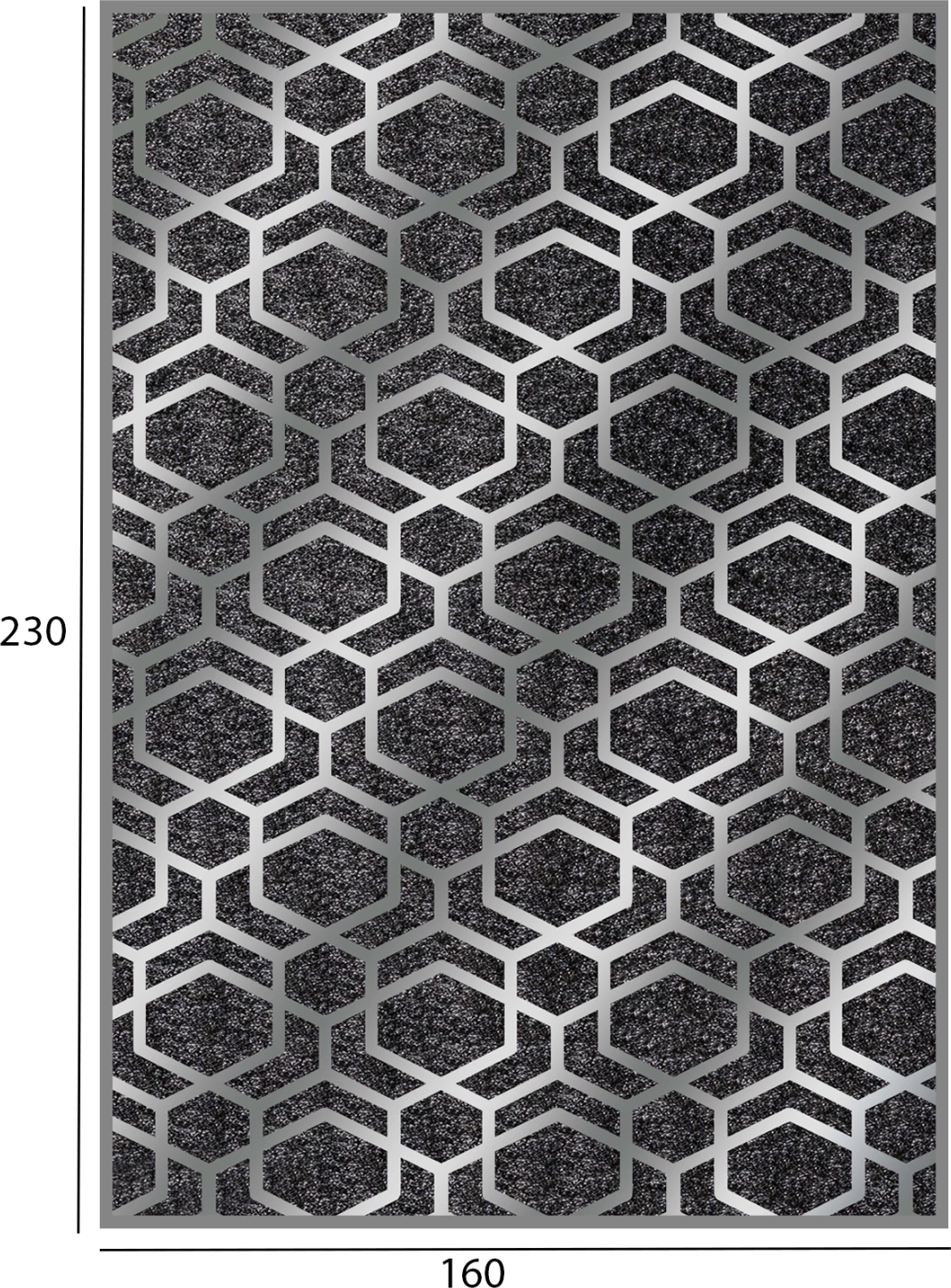 JOSIANE FH7675.31 160X230cm, siva-srebrna s resicami