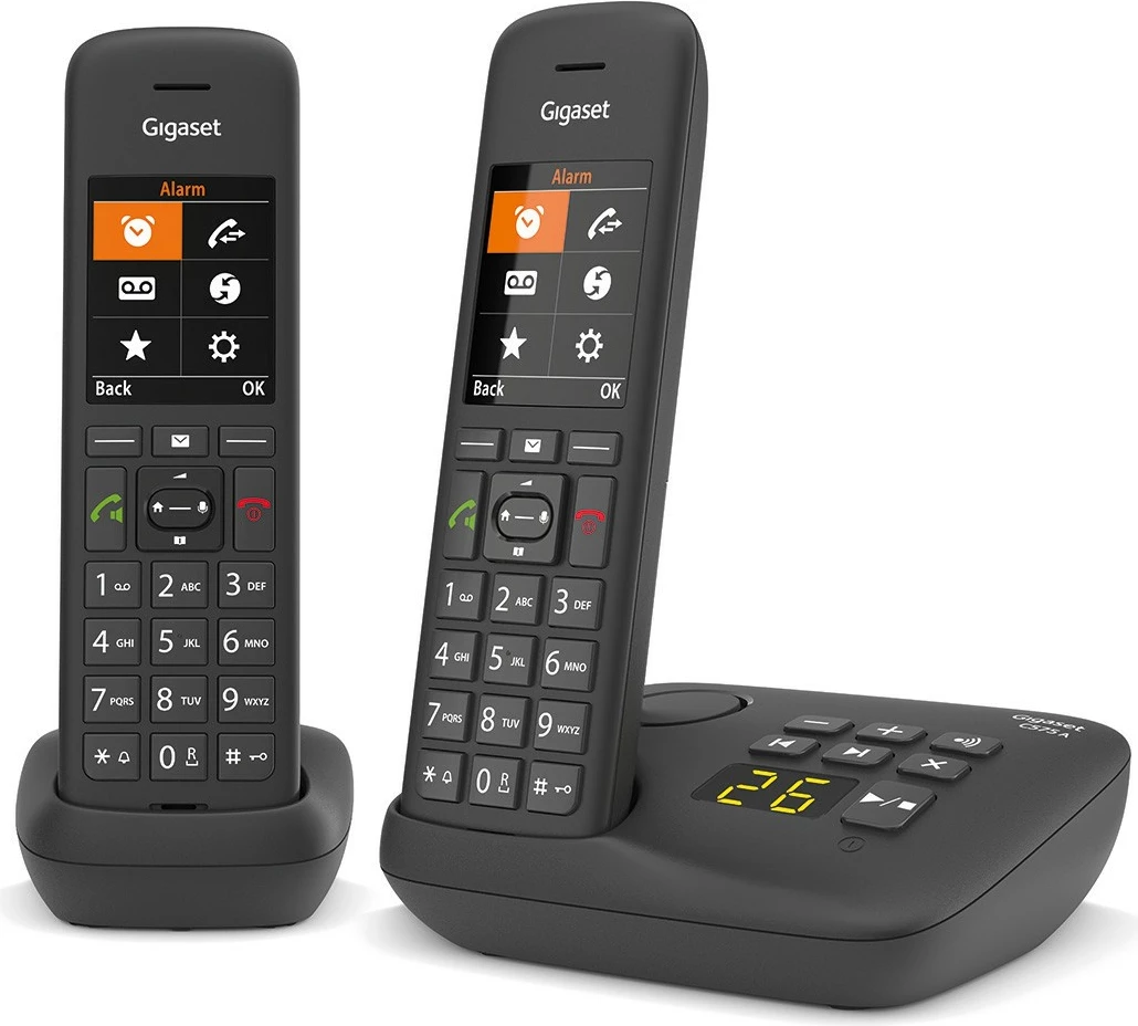Brezžični telefon Gigaset C575A Duo, DECT, 2 slušalke, zvočnik, črn