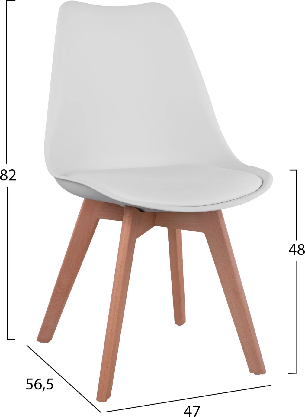 Komplet jedilnice 5 kosov miza Φ90X74 & 4 bele stole VEGAS FH11694.01