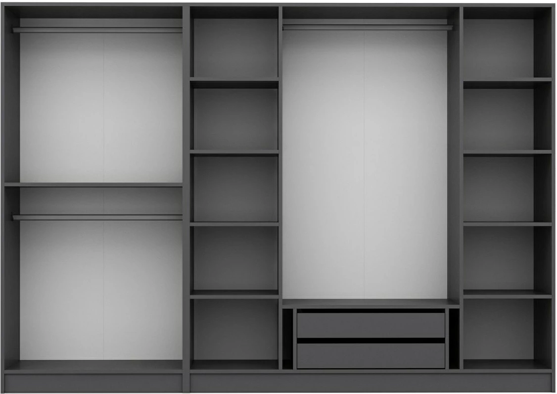 Dnevni oziroma spalni omarni sistem Hanah Home Kale - 4939, antracit, 270x190x52 cm