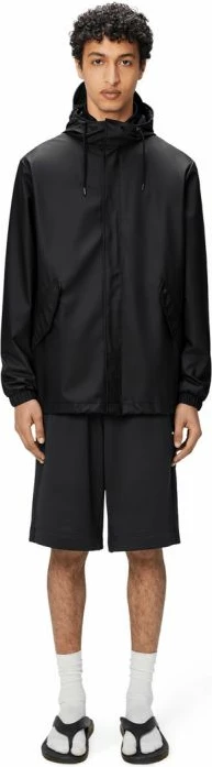 Dežni plašč Fishtail Rains, črn