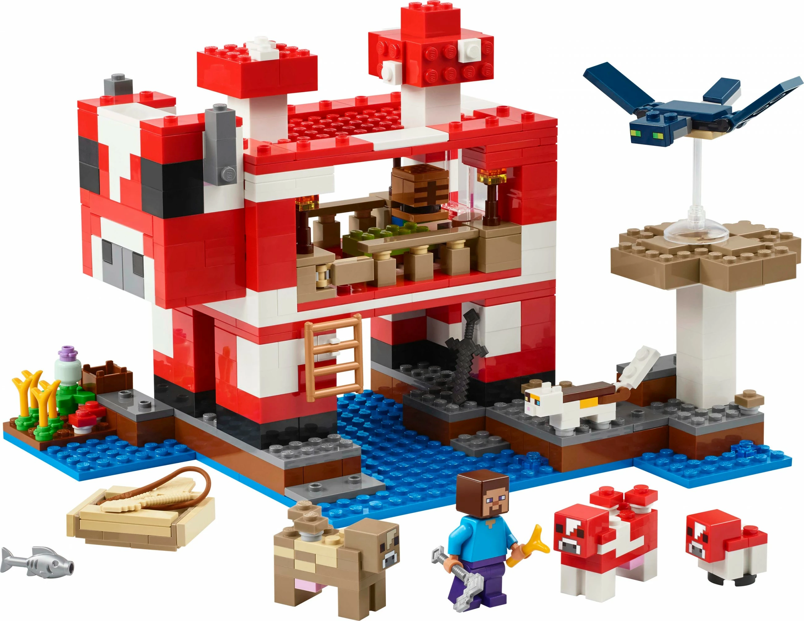 Set za gradnjo LEGO Minecraft 21270 Das Pilzkuh-Haus, 500 kosov, večbarvno