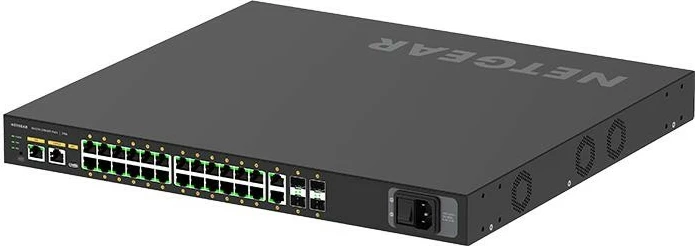 Upravljano stikalo Netgear GSM4230PX-100EUS, 24x1G PoE+, 2x1G, 4xSFP+, rack, črn