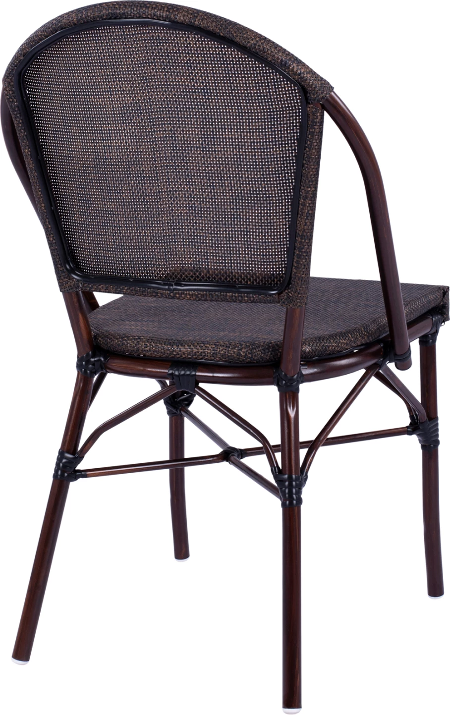 Kovinski stol videz bambusa rjave barve FH5718 54x62x89 cm