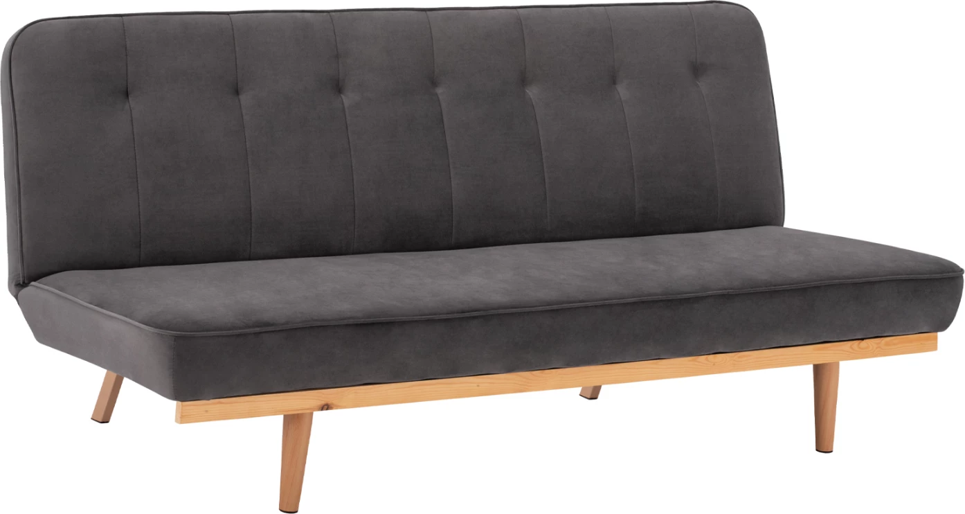 Trosed kavč postelja iz žameta sive barve FH3168.01 193x85x88cm