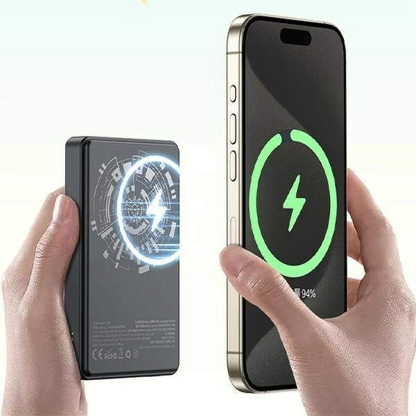 Powerbank z MagSafe AWEI 10000 mAh, 22,5 W, črn