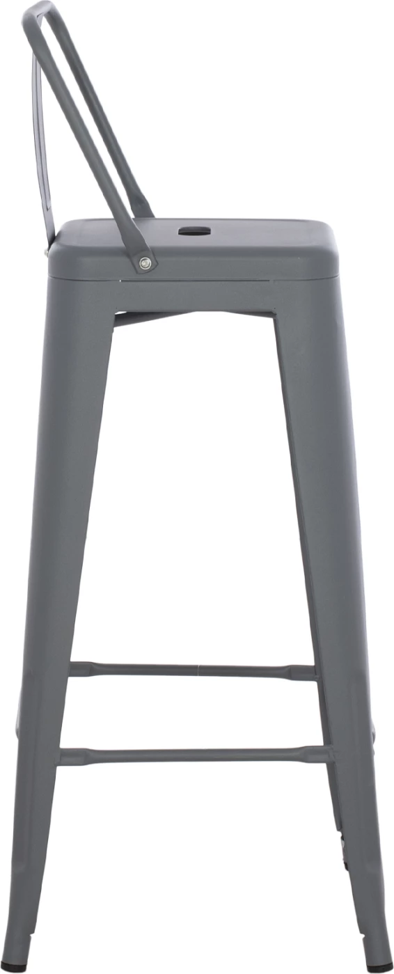 Kovinski barski stol Melita z naslonom v sivi barvi FH8643.10 43x43x100 cm