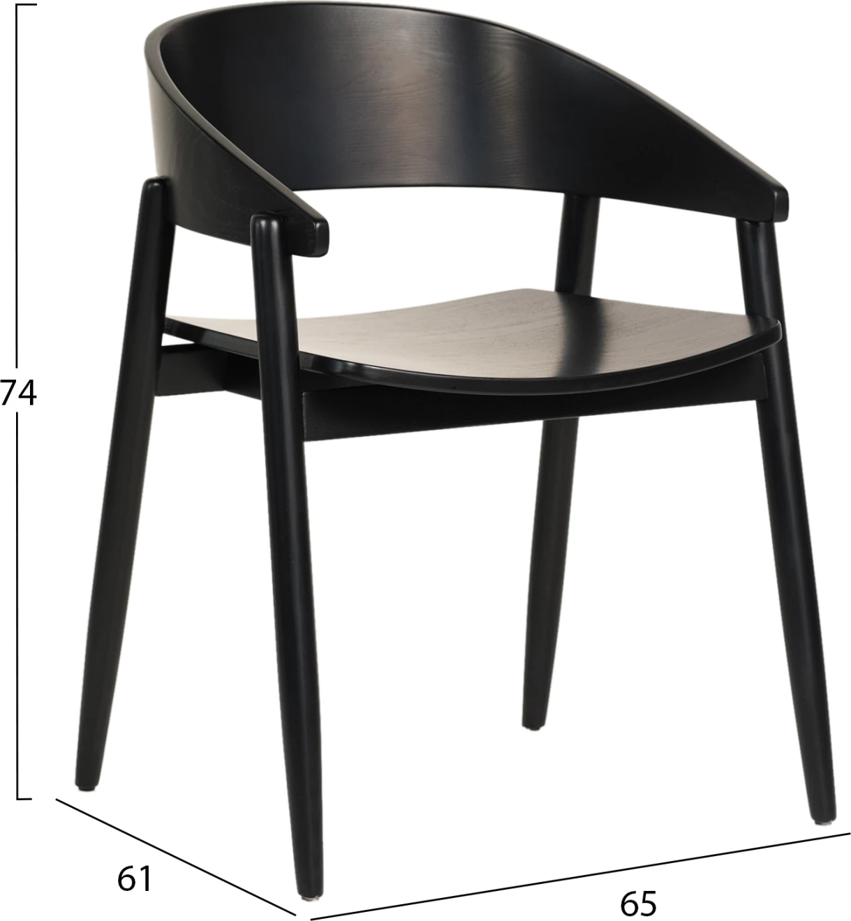 Jedilni set 5 kosov CANOP FH21077.02 okrogla miza Φ150cm in 4 jedilni stoli-črni