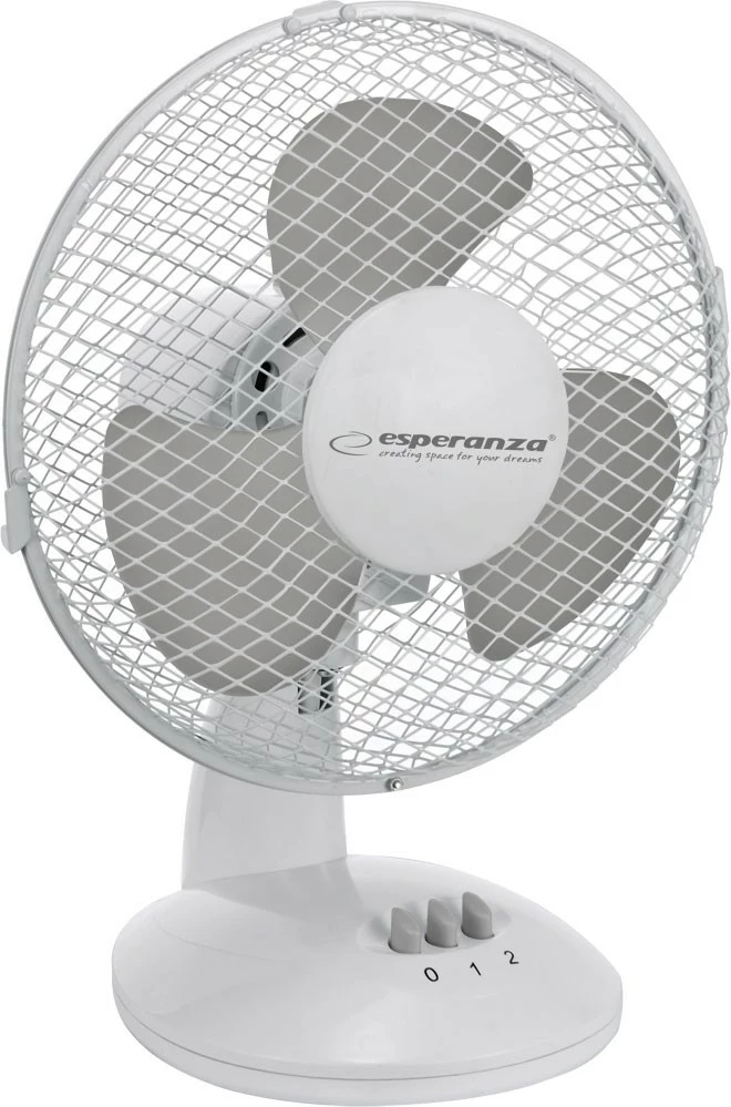 Namizni ventilator Zephyr Esperanza EHF004WE, 23 cm, 30 W, bel-siv