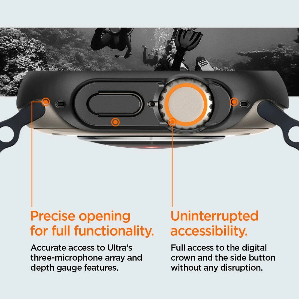Ovitek za Apple Watch Ultra 49 mm Spigen Thin Fit, črn