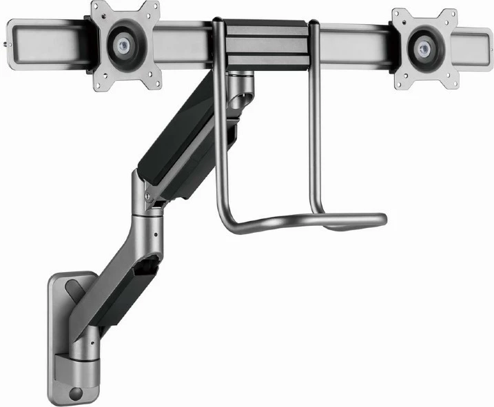 Stenski nosilec za dva monitorja Gembird MA-WA2-02, 17–32 inč, črn