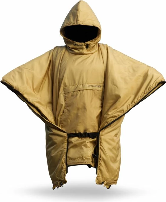 Pončo z ogrevalnim panelom Offlander, rjav
