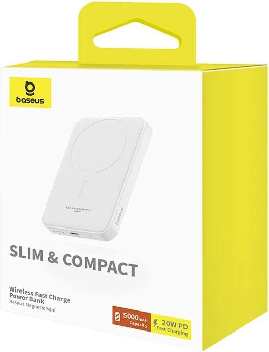 Powerbank Baseus P10022107223-00, 5000 mAh, USB-C 20W, bel
