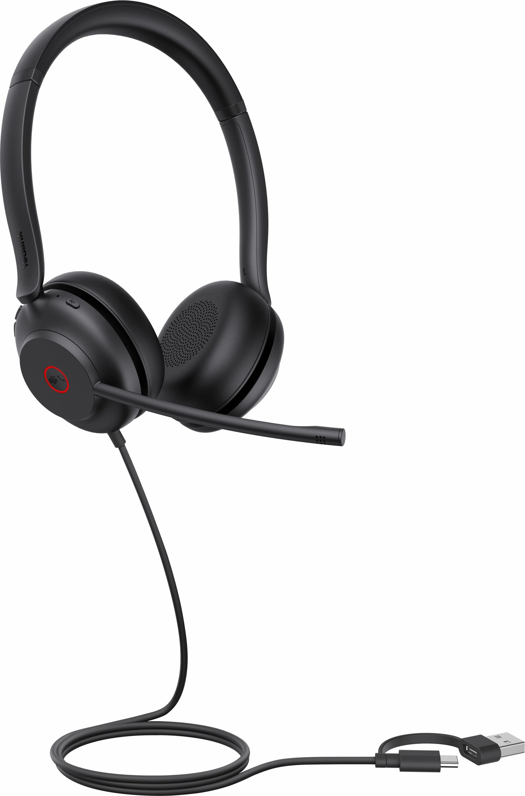 Binauralne slušalke USB-C/A Yealink UH35, 20 - 20000 Hz, črne