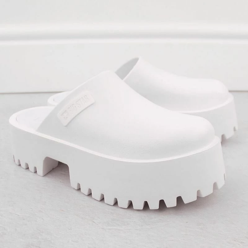 Klopne platformne čevlje, Big Star, bele