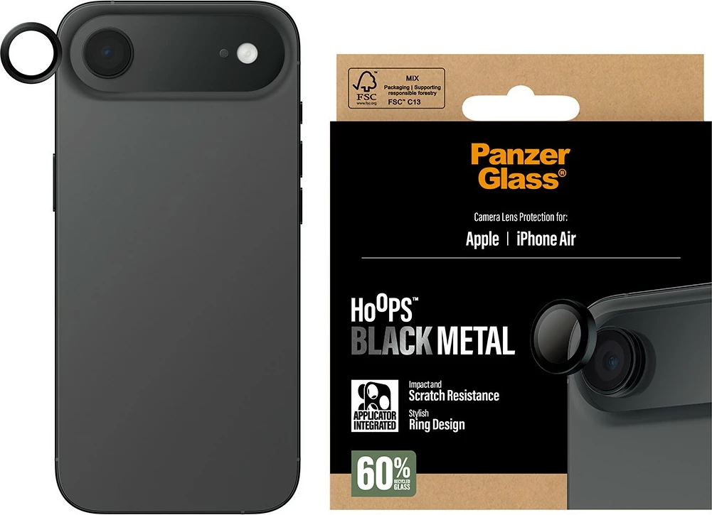Mrežica za zaščito kamere PanzerGlass Hoops za iPhone Air, črna