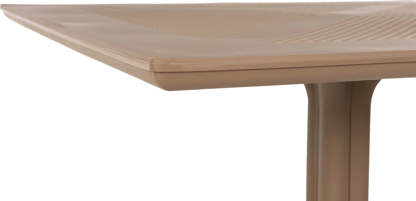 Kvadratna miza iz polipropilena za zunanje prostore LUNAR FH5930.14 kapučino 80x80x75Hcm