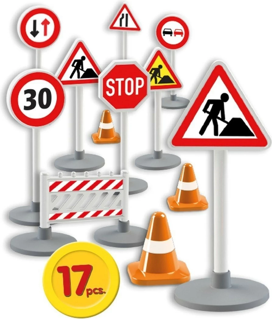 Set prometnih znakov kot igrača Lena, 17 kosov, večbarven, 16 cm