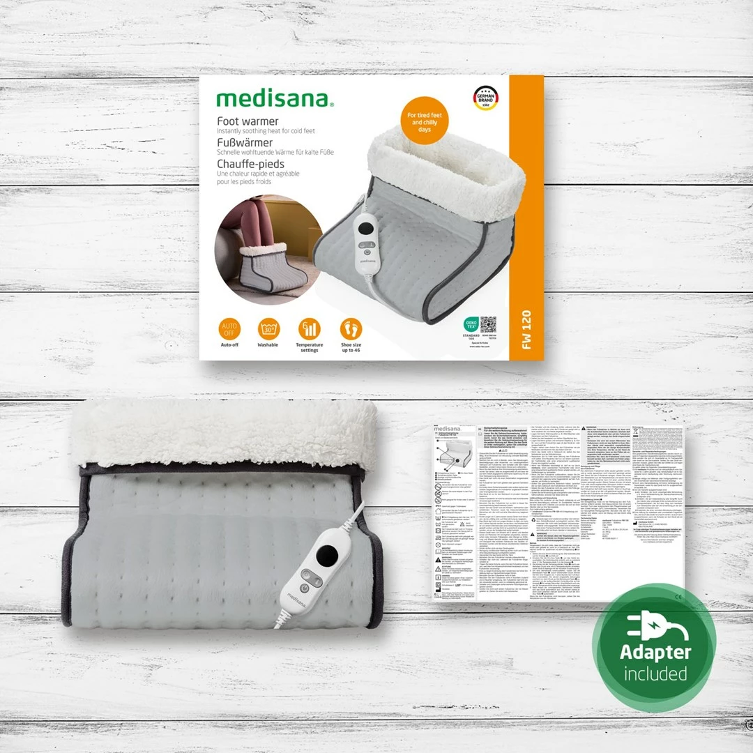 Električni grelec za noge Medisana FW 120, 100 W, siv