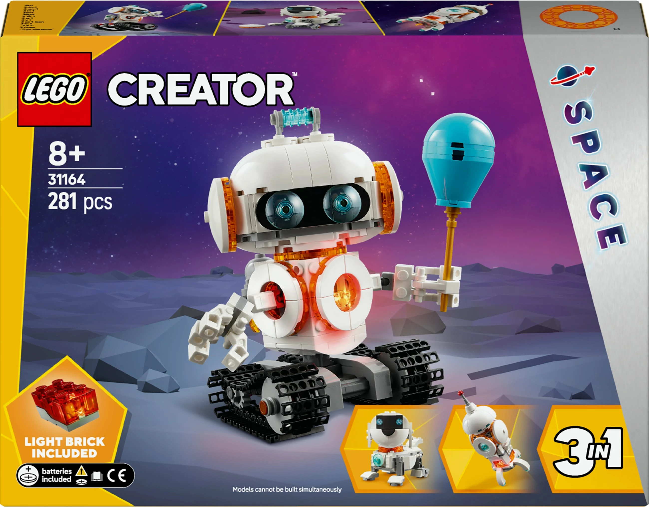 Robot iz vesolja, set LEGO Creator 3 v 1 31164, 281 delov